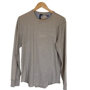 Gap‎ Mens Classic Light Tan Long Sleeve Crew Neck Thermal Shirt Size Large